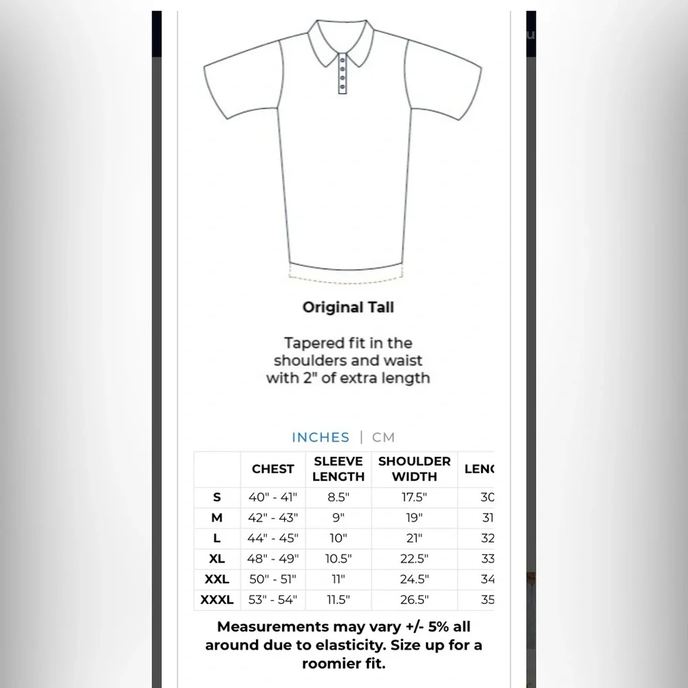 NWT Collars & Co. Semi-Spread Collar Polo Blue Tattersall Mens Size Medium Tall - Picture 9 of 11